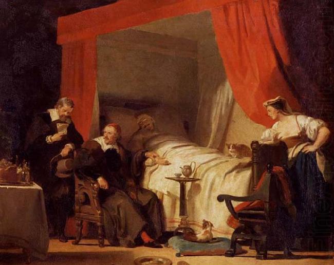 Cardinal Mazarin at the Deathbed of Eustache Le Sueur, Alexandre-Evariste Fragonard